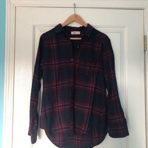 Blue and pink Hollister button down